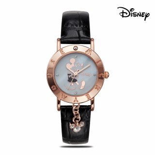 디즈니(Disney) 미키마우스 가죽밴드 여성용 손목시계 OW035DBR