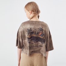 Waterdyed Crop T-shirt [Brown]