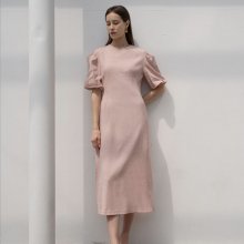 Volume midi dress in pink