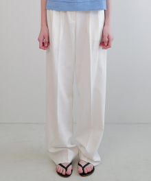 Linen wide slacks (ivory)