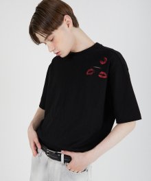 Lips Pocket T-Shirt - Black