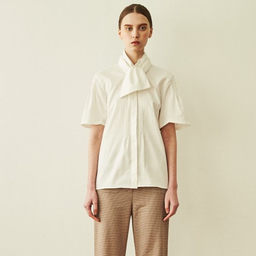 Блуза pintuck ribbon tie летняя