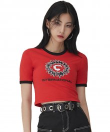 Flame Crop T-Shirts (Red)