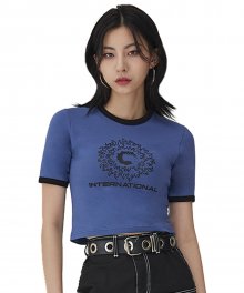 Flame Crop T-Shirts (Blue Violet)