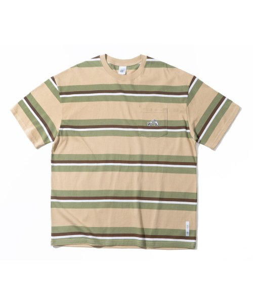 캐피탈 라디오 튠즈(crt) STRIPE POCKET 반팔 티셔츠 beige