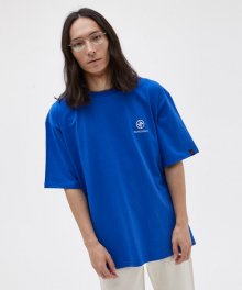 CREW 레터링 로고 오버핏 반팔 티셔츠 (Blue)