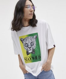 STAY WILD 오버핏 반팔 티셔츠 (White)