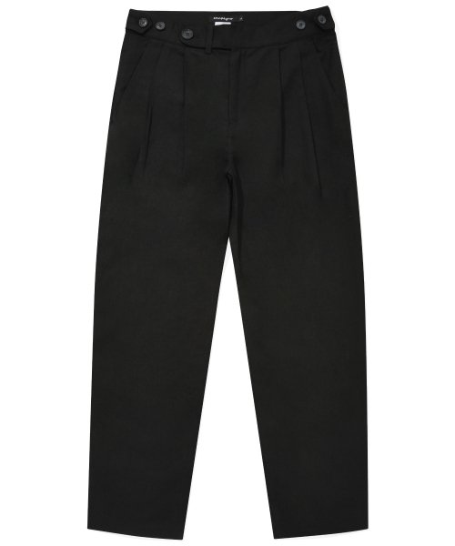 꼼파뇨() 와이드 린넨 투턱 팬츠 블랙 상품 이미지