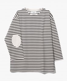 3/4 Stripe Patch T-Shirts [Black/Cream]