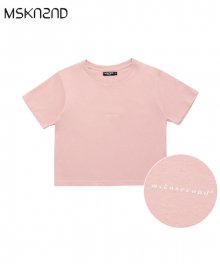 미니 로고 크롭 티셔츠 인디 핑크