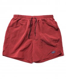 Metal Ripstop Swim Shorts -Red-