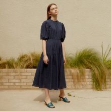 CHECK VOLUME STRUCTURE DRESS NAVY (AEDR0E005N2)