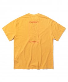 X HAPPY FOOD LETTER 반팔 티셔츠 Yellow