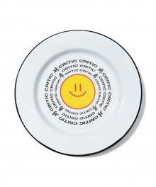 HAPPY FOOD X CRITIC SMILE ENAMEL DISH(WHITE)_HFTZUAC01UC2