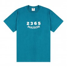 MAISON LOGO HALF T-SHIRTS BLUE