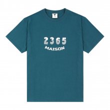 MAISON SHADOW LOGO HALF T-SHIRTS BLUE