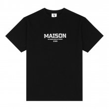 MAISON LETTER LOGO HALF T-SHIRTS BLACK