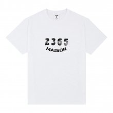 MAISON SHADOW LOGO HALF T-SHIRTS WHITE