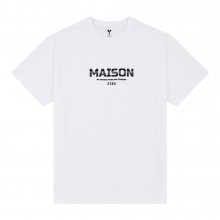 MAISON LETTER LOGO HALF T-SHIRTS WHITE