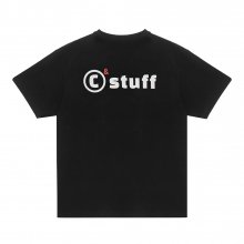 ESSENTIAL 오버핏 로고변형 반팔 티셔츠(블랙)