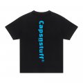 ESSENTIAL 오버핏 등판 레터링 반팔 티셔츠(블랙)