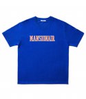 맨셔네어(MANSIONAIR) 블루 라운드 오렌지 로고 티셔츠