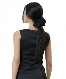 C SATIN HAIR TIE_BLACK