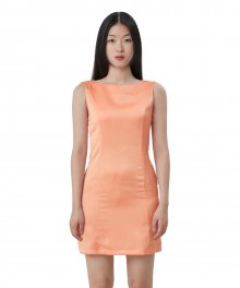 C SATIN 90S LINE DRESS_ORANGE