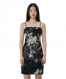 C TIE DYE MIDI DRESS_BLACK