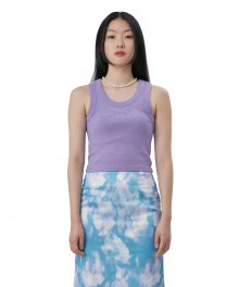 C RIBBED EMBROIDERY TANK TOP_LIGHT VIOLET