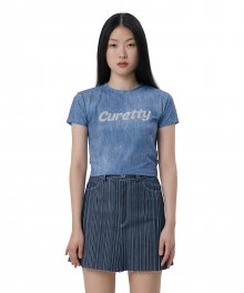 C DENIM GLITTER T-SHIRT_BLUE