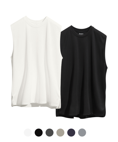 게인스보로(gainsboro) [2PACK] 오버핏 쿨 마이크로아이스 슬리브리스 6COLOR