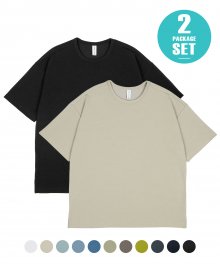 [2PACK] 에센셜 오버핏 숏슬리브 티셔츠 11컬러