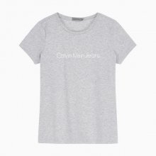 여 4BOKSW3 038 라이트 그레이 로고 슬림핏 반팔 티셔츠