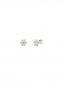Glossy Daisy Earrings in White_VX0MX0620
