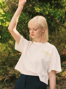 Cropped Short Sleeve Tee in White_VW0ME1550