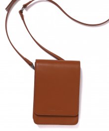 LEATHER CROSS BODY BAG BROWN(REAL LEATHER)