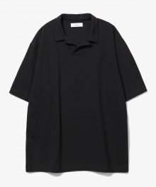 Silket Over Fit Polo Shirts [Black]