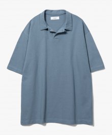 Silket Over Fit Polo Shirts [Pastel Blue]