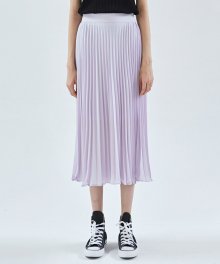 Chiffon Pleats Long Skirt_Light Purple