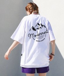 [UNISEX] 마운틴 오버핏 반팔 티셔츠 (화이트)