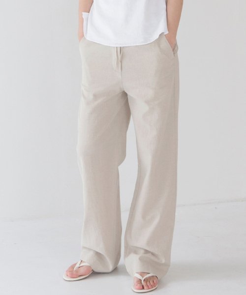 논로컬(NONLOCAL) Linen Comfort Pant - Natural