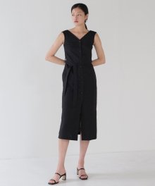 Overlay Shoulder Dress - Black
