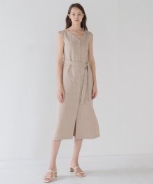 Overlay Shoulder Dress - Natural
