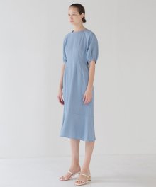 Raglan Puff Sleeve Dress - Dust Blue