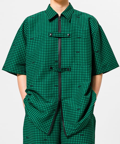 ESCSTUDIO Check Printing shirt（green） 最前線の - セットアップ