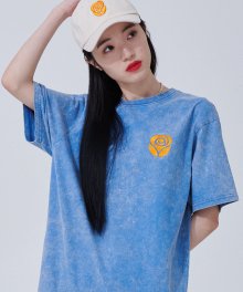 Essential Rose Snow Washing T-shirts [BLUE]