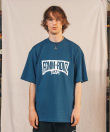 [FCMMxRDVZ] 레이싱 팀 티셔츠 - 블루그레이