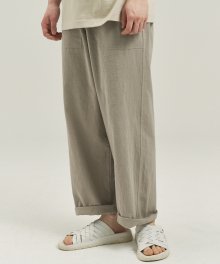 Wide Linen Pants [Light Khaki]
