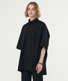 BACK PLEATS SHIRT BLACK